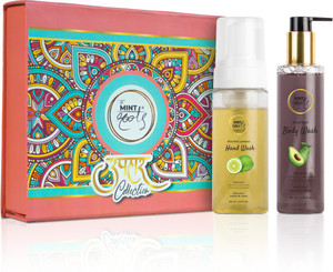 MINTROOTS Kitchen Lemon Hand Wash Bourbon Body Wash Combo