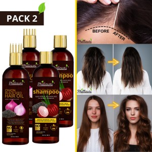 Phillauri Red Onion Black Seed Oil Ultimate Hair Care Kit (Shampoo + Hair Oil)