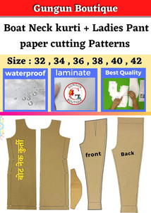 Gungun Boutique 2 Count Boat Neck kurti Ladies Pant paper cutting Patterns All size 32 To 42 Cross Stitch Matte Cloth Price in India Buy Gungun Boutique 2 Count