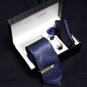 Louis Vuitton Silver Black Logo Men's Tie Clip