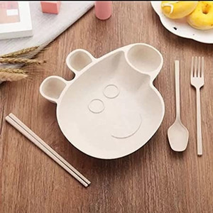 barbarik Peppa Pig Dinner Set for Kids Plate Spoon Fork