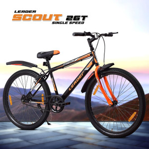 LEADER Scout MTB Mountain Bicycle without Gear for Men 26 T Mountain Cycle Price in India Buy LEADER Scout MTB Mountain Bicycle without Gear for Men 26 T Mountain Cycle online at Flipkart