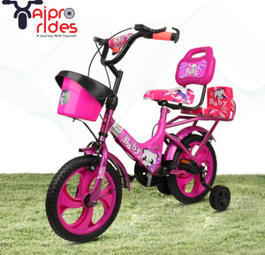 crafto kids CRAFTO 14T CUTE BABY PINK BICYCLE COLOUR FULL MODEL