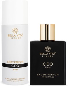 Bella vita organic CEO Men Deodorant & Perfume Combo || Tonka & Agarwood|| Long Lasting Fragrance Deodorant Spray  -  For Men