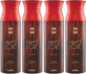 Ajmal Sacred Love Deodorant Spray + 4 Testers Deodorant Spray  -  For Women