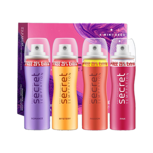 Travel Pack with Pink, Romance, Mystery and Passion Mini Deodorant Spray - For Women