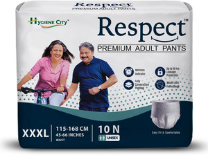 RESPECT Adult Diaper Pants Style for Unisex with Wetness Indicator ...