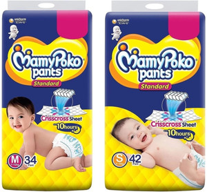 MamyPoko Pants Standard Diaper Size S M 34 42 pieces S M