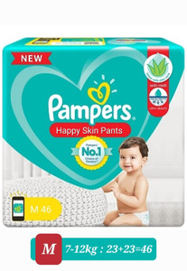 Pampers Medium size baby diapers 23 23 46 peace Lotion with Aloe