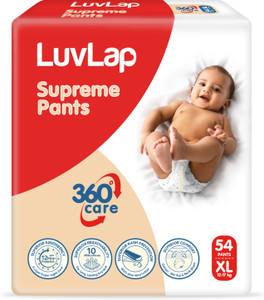 LuvLap Supreme Diaper Pants Extra Large (XL) 12 to 17Kg, 54Pc - XL 