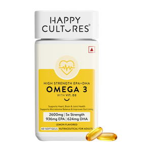 5X Strength Omega32600mgEPA 936 & DHA 624Heart, Brain & Joint Lemon Capsules