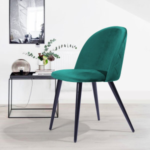 Finch Fox Romantic Vintage Dining Chairs Rustic Teal Blue Velvet