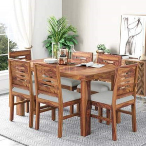 jangid Handicraft Sheesham Solid Wood 6 Seater Dining Table With 6
