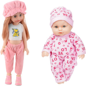 EL FIGO Combo PVC Toy Velvet Dress Doll for Kids Head Arms