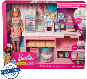 Barbie cake decorating shop playset with brunette doll