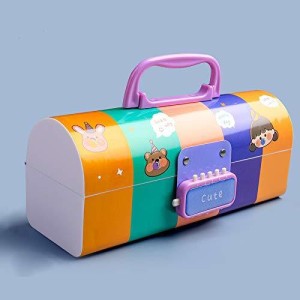 Style Password Lock And Multi-Layer Pencil Case, Boys, Girls