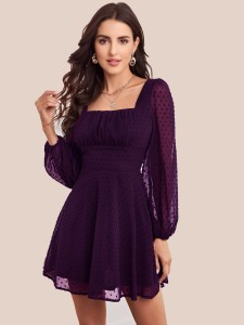 Sheetal Associates Women Fit and Flare Purple Dress