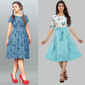 Hiral Creation Women Fit and Flare Multicolor Dress Buy Hiral Creation Women Fit and Flare Multicolor Dress Online at Best Prices in India Flipkart