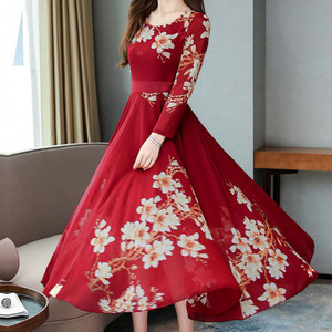 Raabta Fashion Women Maxi Red Yellow White Dress Buy