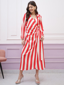 ATHENA Women Wrap Red White Dress Buy ATHENA Women Wrap Red White Dress Online at Best Prices in India Flipkart
