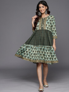 Varanga Women A line Multicolor Dress Buy Varanga Women A line