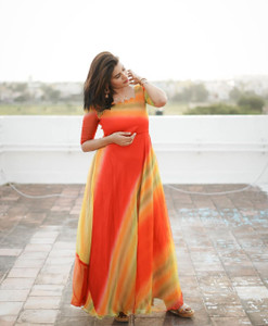 H and shop m orange dress