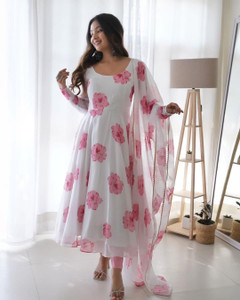 Dhanya fashion Women Gown Green White Dress Buy Dhanya fashion Women Gown Green White Dress Online at Best Prices in India Flipkart
