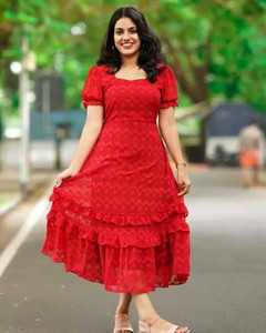 Ultrazon Women A line Red Dress Buy Ultrazon Women A line Red Dress Online at Best Prices in India Flipkart