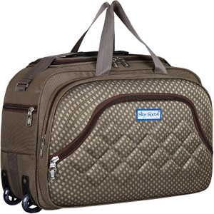 SKY SIXT4 Expandable Waterproof Lightweight 60L Luggage Travel Duffel Bag Duffel With Wheels Strolley Brown Price in India Flipkart