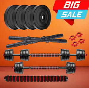 Gi fit 3 In 1 Convertible Barbell Home Gym Set 10kg Dumbbell set