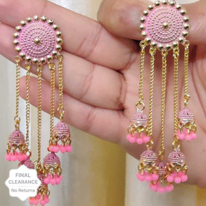 Pink colour discount ke jhumke
