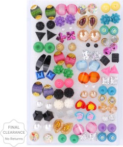  Buy navjai Multi Design Stud Earrings with Plastic