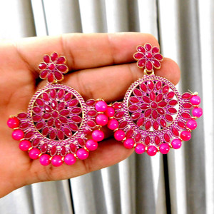 Pink sales colour earrings