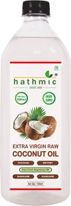 hathmic Raw Extra Virgin Cold Pressed Coconut Oil, 500ml Coconut Oil PET Bottle