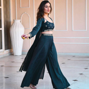 Crop top and palazzo ethnic discount