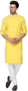 KSH Trendz Men Solid Straight Kurta