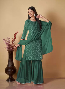 PARROT ENTERPRISE Women Kurta Sharara Dupatta Set Buy PARROT ENTERPRISE Women Kurta Sharara Dupatta Set Online at Best Prices in India Flipkart