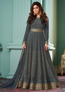 sat shree fab Georgette Embroidered Gown Anarkali Kurta Bottom