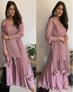 DISHWA FASHION Georgette Embroidered Kurta Sharara Fabric Price in India Buy DISHWA FASHION Georgette Embroidered Kurta Sharara Fabric online at Flipkart
