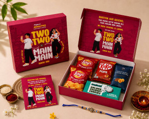 Rakhi Two Two Main Main Food Box - Special Raksha Bandhan Gift Hamper with Treat Paper Gift Box