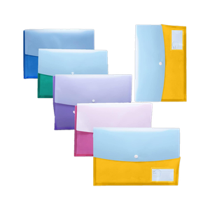 Plastic Button Bag, Gazette, Back Pocket-Safety Flap, Front Name Card Pocket, Machine