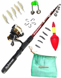 Styleicone 210 MTR ROD AND REEL COMBO NET SET FISHING 2.1MTR/210 JK601 Red  Fishing Rod Price in India - Buy Styleicone 210 MTR ROD AND REEL COMBO NET