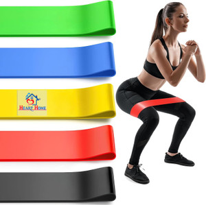 Heart Home Round Elastic Exercise Belt for Gym Workout Belt for Legs Hands Set of 5 Multi Fitness Band Buy Heart Home Round Elastic Exercise Belt for Gym Workout Belt for Legs Hands Set