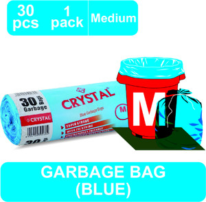 Garbage Bag on Roll 19 x 21 Blue HM Medium 1 L Garbage Bag Pack Of 30