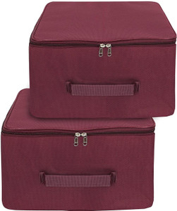 wini krafts Presents Premium Quality Nylon Wardrobe Bag Underbed Cloth Storage Organizer with Handle Pack OF 2