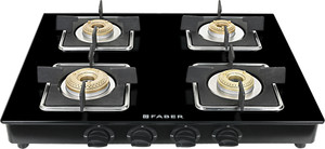 FABER HOB COOKTOP PEARL 4BB BK Glass Manual Gas Stove