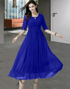 Plain royal shop blue dress