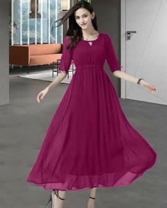 BHAVESH FASHION Women A line Pink Dress Buy BHAVESH FASHION Women A line Pink Dress Online at Best Prices in India Flipkart