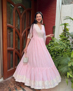 Lazzly Flared A line Gown Price in India Buy Lazzly Flared A line Gown online at Flipkart