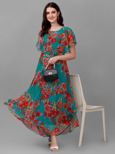 Fashion2wear Women Fit and Flare Light Blue Dress